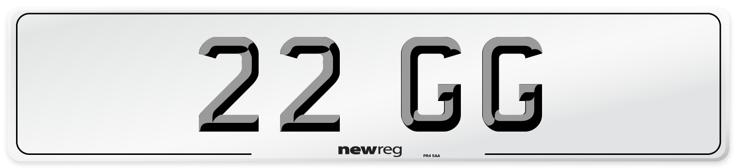 22 GG Number Plate from New Reg